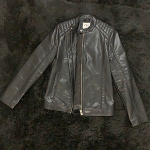 Zara:Faux Moto Leather Jacket
